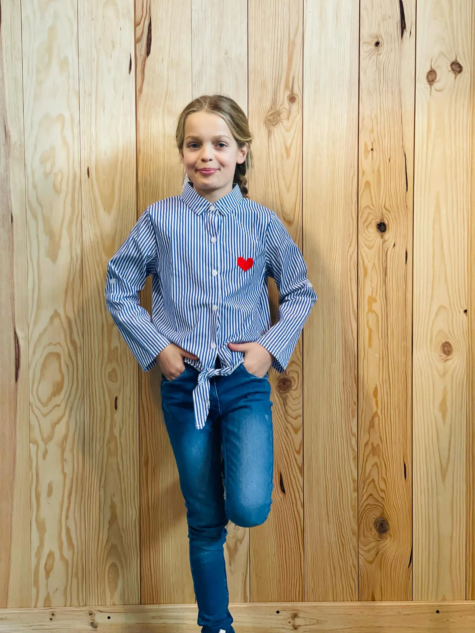 Chemise cœur bleu