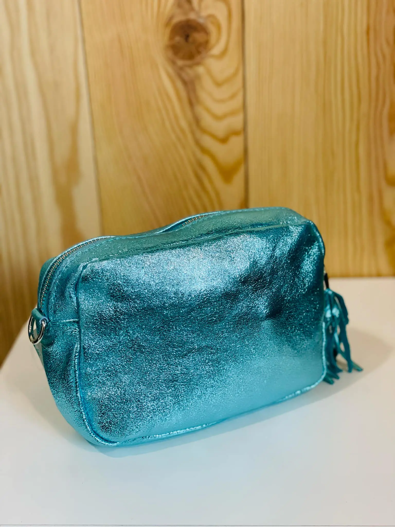 Sac en Cuir Bleu – Image 2