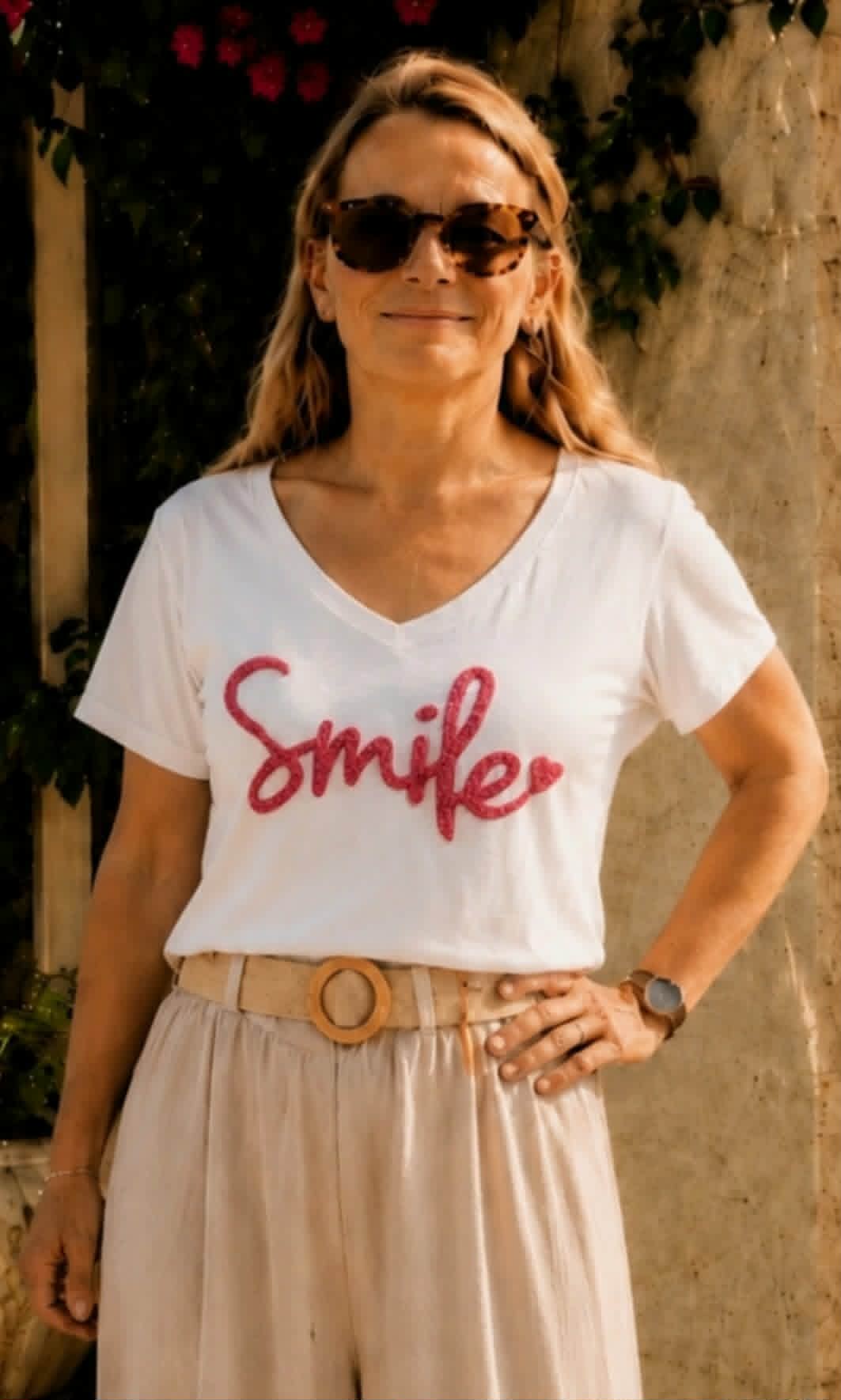 Tee shirt smile pink