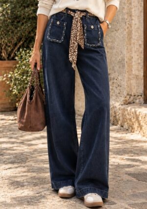 Jeans tréssé Léopard
